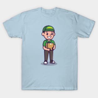 Courier Shipping Package Cartoon T-Shirt